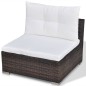 Set Divani da Giardino 6 pz con Cuscini in Polyrattan Marrone Set Divani da Giardino 6 pz con Cuscini in Polyrattan Marrone