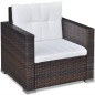 Set Divani da Giardino 6 pz con Cuscini in Polyrattan Marrone Set Divani da Giardino 6 pz con Cuscini in Polyrattan Marrone