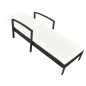 vidaXL Lettino Prendisole con Cuscino in Polyrattan Nero vidaXL Lettino Prendisole con Cuscino in Polyrattan Nero