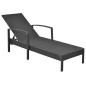 vidaXL Lettino Prendisole con Cuscino in Polyrattan Nero vidaXL Lettino Prendisole con Cuscino in Polyrattan Nero