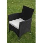 Set da Pranzo da Giardino 5 pz con Cuscini in Polyrattan Nero Set da Pranzo da Giardino 5 pz con Cuscini in Polyrattan Nero