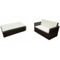 Set Divani da Giardino 2 pz con Cuscini in Polyrattan Marrone Set Divani da Giardino 2 pz con Cuscini in Polyrattan Marrone