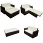 Set Divani da Giardino 2 pz con Cuscini in Polyrattan Marrone Set Divani da Giardino 2 pz con Cuscini in Polyrattan Marrone