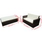 Set Divani da Giardino 2 pz con Cuscini in Polyrattan Marrone Set Divani da Giardino 2 pz con Cuscini in Polyrattan Marrone