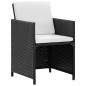 Set da Pranzo da Giardino 11 pz con Cuscini in Polyrattan Nero Set da Pranzo da Giardino 11 pz con Cuscini in Polyrattan Nero