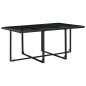 Set da Pranzo da Giardino 11 pz con Cuscini in Polyrattan Nero Set da Pranzo da Giardino 11 pz con Cuscini in Polyrattan Nero