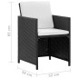 Set da Pranzo da Giardino 11 pz con Cuscini in Polyrattan Nero Set da Pranzo da Giardino 11 pz con Cuscini in Polyrattan Nero