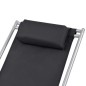 Sedie a Sdraio Reclinabili 2 pz in Acciaio Nero Sedie a Sdraio Reclinabili 2 pz in Acciaio Nero