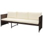 Set Divani da Giardino 6 pz con Cuscini in Polyrattan Marrone Set Divani da Giardino 6 pz con Cuscini in Polyrattan Marrone