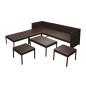 Set Divani da Giardino 6 pz con Cuscini in Polyrattan Marrone Set Divani da Giardino 6 pz con Cuscini in Polyrattan Marrone