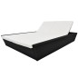 Lettino Prendisole da Giardino con Cuscino in Polyrattan Nero Lettino Prendisole da Giardino con Cuscino in Polyrattan Nero