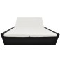 Lettino Prendisole da Giardino con Cuscino in Polyrattan Nero Lettino Prendisole da Giardino con Cuscino in Polyrattan Nero