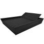 Lettino Prendisole da Giardino con Cuscino in Polyrattan Nero Lettino Prendisole da Giardino con Cuscino in Polyrattan Nero
