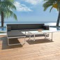 Set Divani da Giardino 4 pz con Cuscini in Alluminio Nero Set Divani da Giardino 4 pz con Cuscini in Alluminio Nero