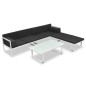 Set Divani da Giardino 4 pz con Cuscini in Alluminio Nero Set Divani da Giardino 4 pz con Cuscini in Alluminio Nero
