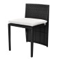 Set da Bistrot 3 pz con Cuscini in Polyrattan Nero Set da Bistrot 3 pz con Cuscini in Polyrattan Nero