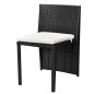 Set da Bistrot 3 pz con Cuscini in Polyrattan Nero Set da Bistrot 3 pz con Cuscini in Polyrattan Nero