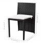 Set da Bistrot 3 pz con Cuscini in Polyrattan Nero Set da Bistrot 3 pz con Cuscini in Polyrattan Nero