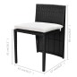 Set da Bistrot 3 pz con Cuscini in Polyrattan Nero Set da Bistrot 3 pz con Cuscini in Polyrattan Nero