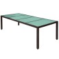 Set da Pranzo da Giardino 11 pz e Cuscini in Polyrattan Marrone Set da Pranzo da Giardino 11 pz e Cuscini in Polyrattan Marrone