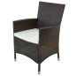 Set da Pranzo da Giardino 11 pz e Cuscini in Polyrattan Marrone Set da Pranzo da Giardino 11 pz e Cuscini in Polyrattan Marrone