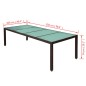 Set da Pranzo da Giardino 11 pz e Cuscini in Polyrattan Marrone Set da Pranzo da Giardino 11 pz e Cuscini in Polyrattan Marrone