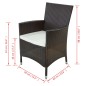 Set da Pranzo da Giardino 11 pz e Cuscini in Polyrattan Marrone Set da Pranzo da Giardino 11 pz e Cuscini in Polyrattan Marrone
