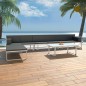 Set Divani da Giardino 5 pz in Textilene e Alluminio Nero Set Divani da Giardino 5 pz in Textilene e Alluminio Nero