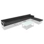 Set Divani da Giardino 5 pz in Textilene e Alluminio Nero Set Divani da Giardino 5 pz in Textilene e Alluminio Nero