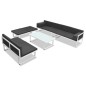 Set Divani da Giardino 5 pz in Textilene e Alluminio Nero Set Divani da Giardino 5 pz in Textilene e Alluminio Nero
