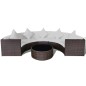 Set Divani da Giardino 6 pz con Cuscini in Polyrattan Marrone Set Divani da Giardino 6 pz con Cuscini in Polyrattan Marrone