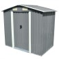 Capanno per Attrezzi in Metallo Grigio 204x132x186 cm Capanno per Attrezzi in Metallo Grigio 204x132x186 cm