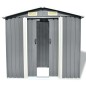 Capanno per Attrezzi in Metallo Grigio 204x132x186 cm Capanno per Attrezzi in Metallo Grigio 204x132x186 cm