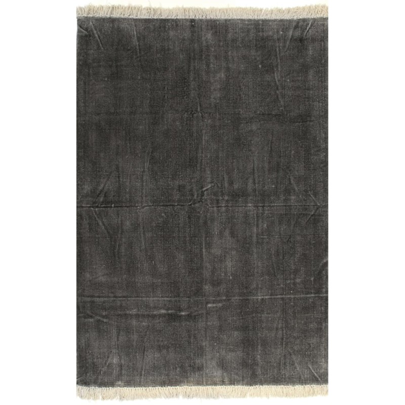 Tappeto Kilim in Cotone 160x230 cm Antracite