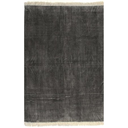 Tappeto Kilim in Cotone 160x230 cm Antracite
