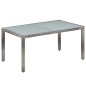 Set da Pranzo per Esterni 7 pz con Cuscini in Polyrattan Grigio Set da Pranzo per Esterni 7 pz con Cuscini in Polyrattan Grigio