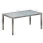 Set da Pranzo per Esterni 7 pz con Cuscini in Polyrattan Grigio Set da Pranzo per Esterni 7 pz con Cuscini in Polyrattan Grigio