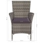 Set da Pranzo per Esterni 7 pz con Cuscini in Polyrattan Grigio Set da Pranzo per Esterni 7 pz con Cuscini in Polyrattan Grigio