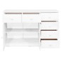 Credenza con 6 Cassetti 113x35x73 cm in Pino Massello Bianco Credenza con 6 Cassetti 113x35x73 cm in Pino Massello Bianco
