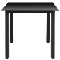 Tavolo da Giardino Nero 80x80x74 cm in Alluminio e Vetro Tavolo da Giardino Nero 80x80x74 cm in Alluminio e Vetro