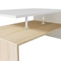 Tavolino da Caffè in Truciolato 90x59x42 cm Quercia e Bianco Tavolino da Caffè in Truciolato 90x59x42 cm Quercia e Bianco
