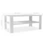 Tavolino da Caffè in Truciolato 100x59x42 cm Bianco Tavolino da Caffè in Truciolato 100x59x42 cm Bianco