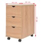 vidaXL Cassettiera 33x45x60 cm Quercia vidaXL Cassettiera 33x45x60 cm Quercia