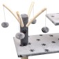 Albero per Gatti Tiragraffi Sisal 125 cm Zampe Stampate Grigio Albero per Gatti Tiragraffi Sisal 125 cm Zampe Stampate Grigio