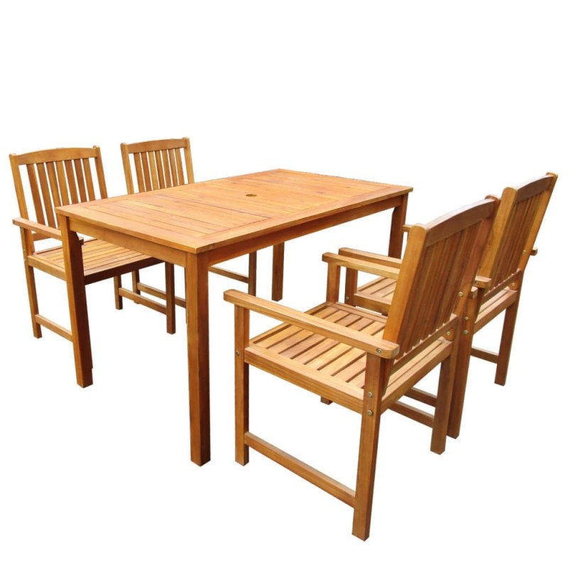 Set da Pranzo da Giardino 5 pz in Legno Massello di Acacia Set da Pranzo da Giardino 5 pz in Legno Massello di Acacia