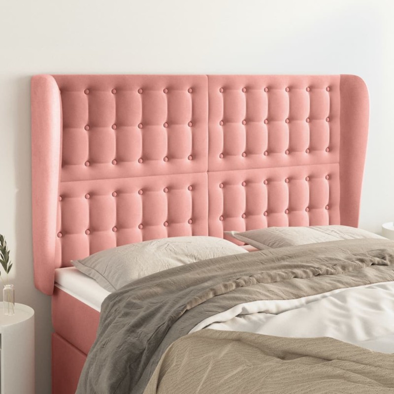 Testiera ad Orecchio Rosa 147x23x118/128 cm in Velluto Testiera ad Orecchio Rosa 147x23x118/128 cm in Velluto