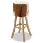 vidaXL Sgabello da Bar in Vera Pelle e Legno Massello di Teak