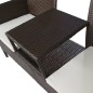 Divano da Giardino a 2 Posti con Tavolino in Polyrattan Marrone Divano da Giardino a 2 Posti con Tavolino in Polyrattan Marrone