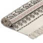 Tappeto Kilim in Cotone 120x180 cm con Motivi Grigi/Rosa Tappeto Kilim in Cotone 120x180 cm con Motivi Grigi/Rosa