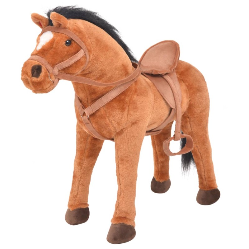 Cavallo in Peluche in Piedi Marrone Cavallo in Peluche in Piedi Marrone